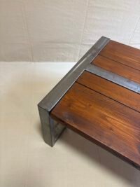 Table basse Steelhood bois massif signé #1 - Vue du dessus