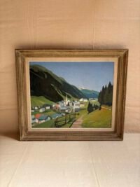 Peinture sur toile de Quenault, cadre en bois 63x75 - Vue de face