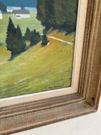 Peinture sur toile de Quenault, cadre en bois 63x75 - Vue de la signature