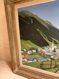 Peinture sur toile de Quenault, cadre en bois 63x75 - Vue du côté gauche