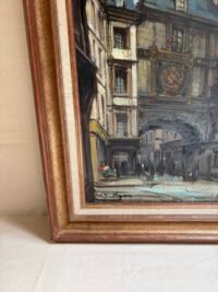 Peinture sur toile Louis Vigon, cadre en bois 65,5x76 - Vue de la signature